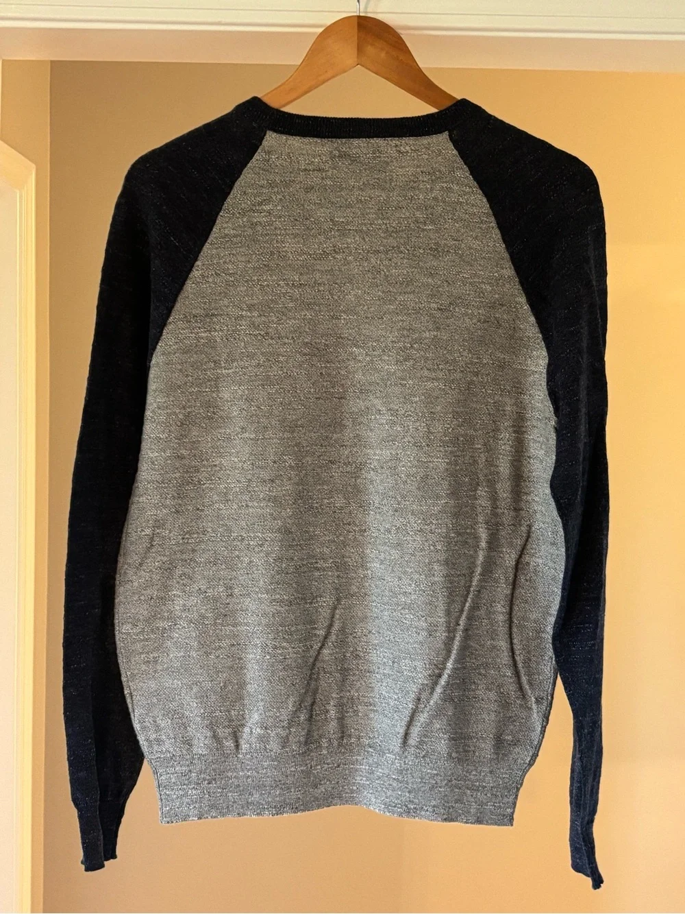J. Crew Men’s Two-Tone Crewneck Sweater - Gray & Navy